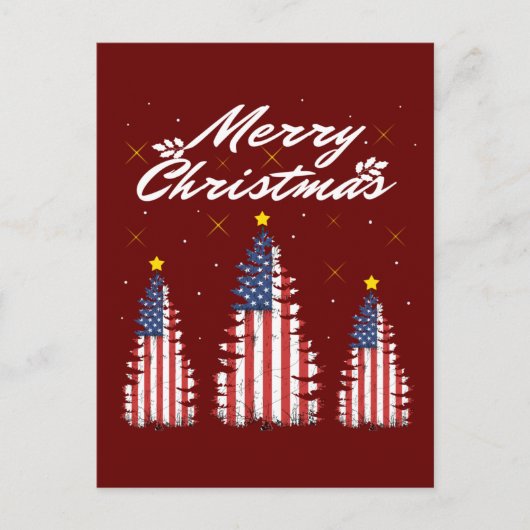 Kerstboom Amerikaanse vlag Briefkaart (Voorkant)