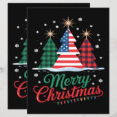 Kerstboom Amerikaanse vlag Kerstman Essentieel (Voorkant / Achterkant)