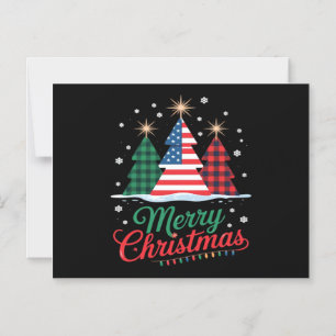Kerstboom Amerikaanse vlag Kerstman Essentieel Magnetische Uitnodiging