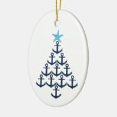 Kerstboom Anchor Nautical Keramisch Ornament (Links)