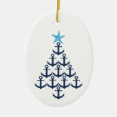 Kerstboom Anchor Nautical Keramisch Ornament (Voorkant)