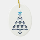 Kerstboom Anchor Nautical Keramisch Ornament (Achterkant)