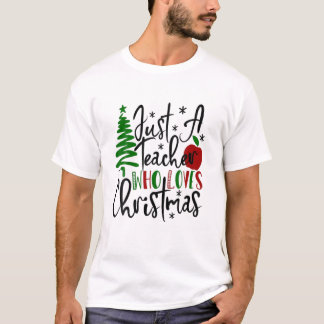 Kerstboom Apple is gewoon leraar die van Chri houd T-shirt