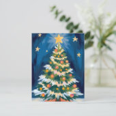 Kerstboom Aquarel Feestdagenkaart (Staand voorkant)