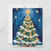 Kerstboom Aquarel Feestdagenkaart (Voorkant)