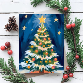 Kerstboom Aquarel Feestdagenkaart