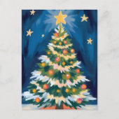 Kerstboom Aquarel Feestdagenkaart (Voorkant)