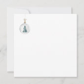 Kerstboom aquarel gouden ster vintage kaart (Achterkant)