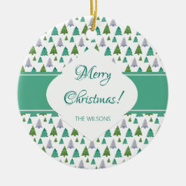 Kerstboom Aquarel Pastel Patroon Keramisch Ornament