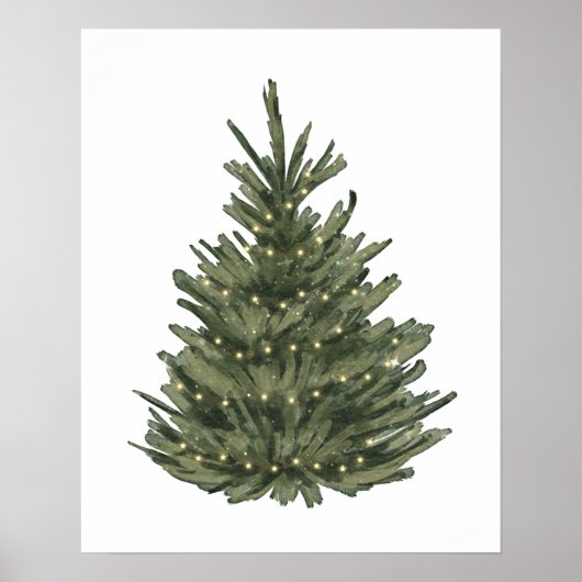 Kerstboom aquarel poster (Voorkant)