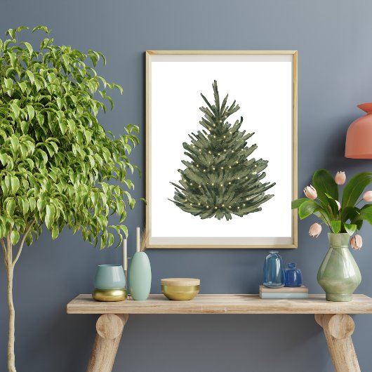 Kerstboom aquarel poster