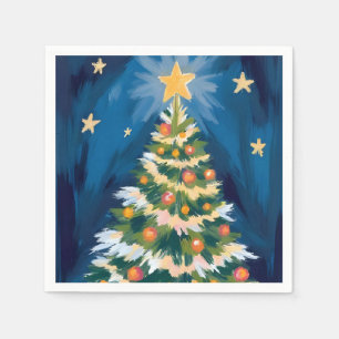 Kerstboom Aquarel Vakantie Servet
