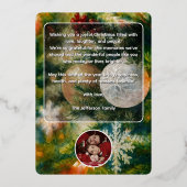 Kerstboom Aquarel Zilver Kerstkaart Folie Uitnodiging (Achterkant)