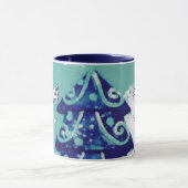 Kerstboom Artistic Blue Merry Script Family Mok (Midden)