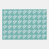 Kerstboom, artistiek blauw Merry Script Inpakpapier Vel (Voorkant 3)