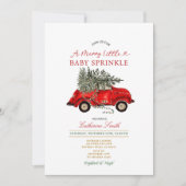 Kerstboom Auto Baby Sprinkle Uitnodiging (Voorkant)