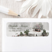 Kerstboom, auto, sneeuw etiket (Insitu)