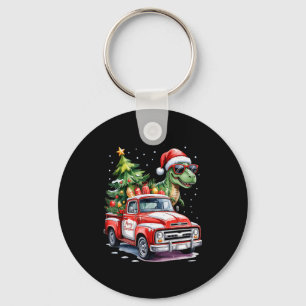 Kerstboom Auto Truck Dinosaurus Trex Kerstmis B Sleutelhanger