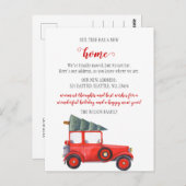 Kerstboom auto We hebben verhuisd vakantie verhuiz Briefkaart (Voorkant / Achterkant)