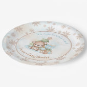 Kerstboom Baby Beer Jongen Baby shower Papieren Bordje (Gekanteld)
