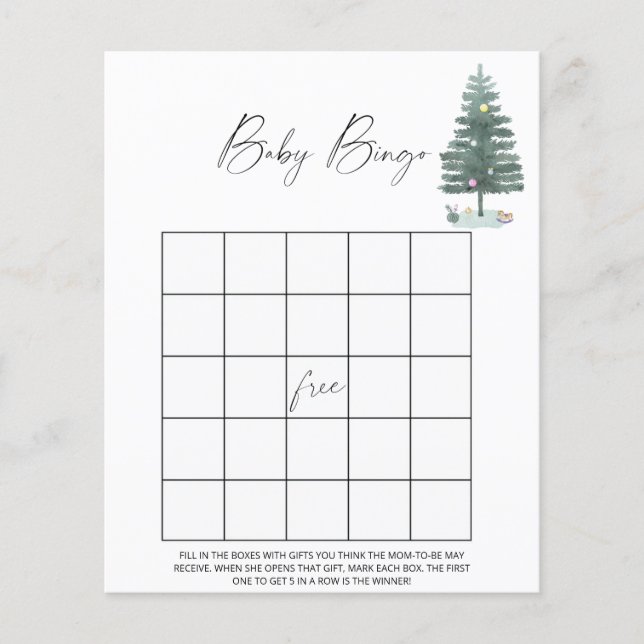 Kerstboom - baby bingo spel (Voorkant)
