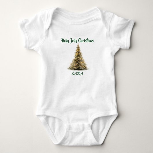 Kerstboom Baby Body – Tekst & Naam Romper (Voorkant)