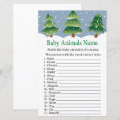 Kerstboom Baby Dieren Naam Spel baby shower (Voorkant / Achterkant)
