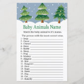 Kerstboom Baby Dieren Naam Spel baby shower (Voorkant)