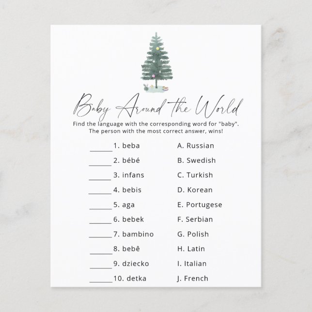 Kerstboom - Baby Rond de wereld spel (Voorkant)