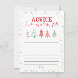 Kerstboom, Baby Shower Advies voor Ouders Notitiekaartje