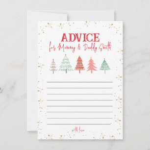Kerstboom, Baby Shower Advies voor Ouders Notitiekaartje