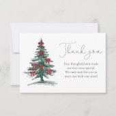 Kerstboom Baby Shower Bedankkaart (Voorkant)