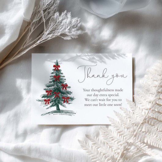 Kerstboom Baby Shower Bedankkaart