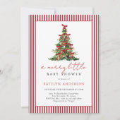 Kerstboom Baby Shower Kaart (Voorkant)