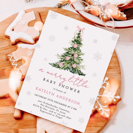 Kerstboom Baby Shower Kaart