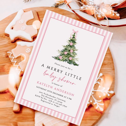 Kerstboom Baby Shower Kaart