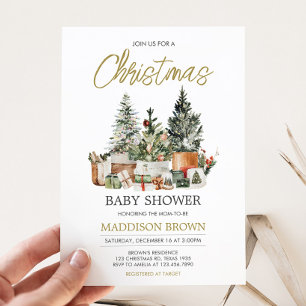 Kerstboom Baby shower Kaart