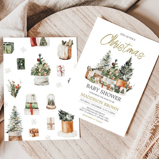 Kerstboom Baby shower Kaart