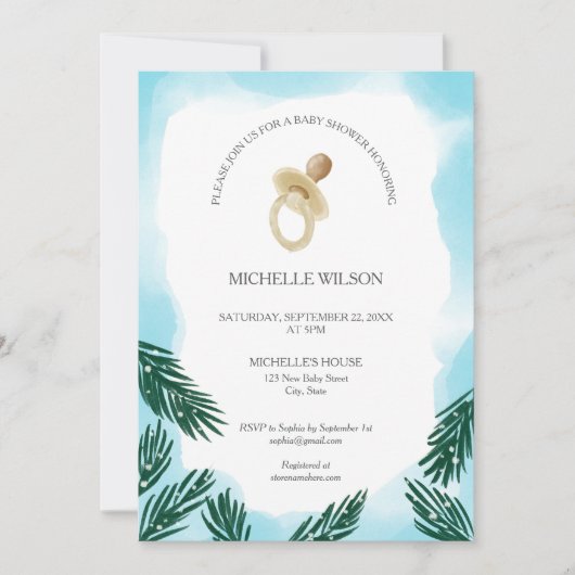 Kerstboom Baby shower Kaart (Voorkant)