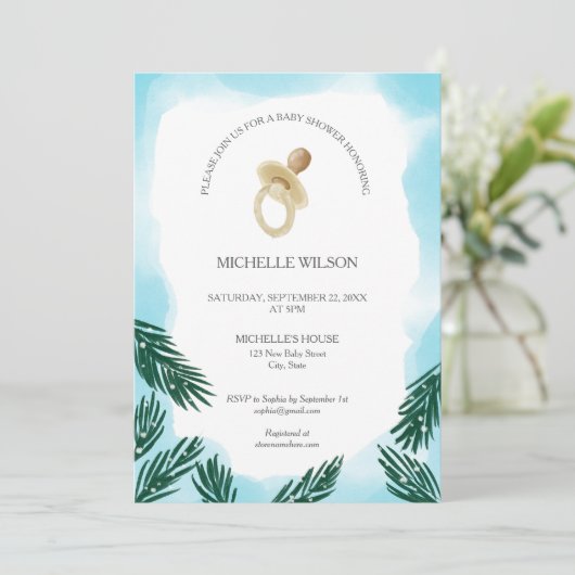  Kerstboom Baby shower Kaart (Staand voorkant)