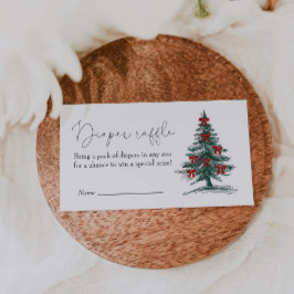 Kerstboom Baby shower Luier Raffle Informatiekaartje
