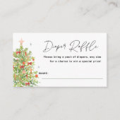 Kerstboom Baby shower Luier Raffle Tickets Informatiekaartje (Voorkant)