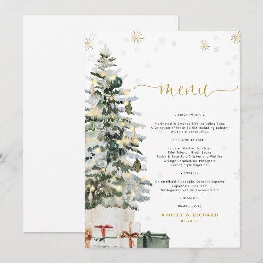 Kerstboom Baby Shower Menu (Voorkant / Achterkant)