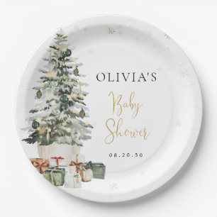 Kerstboom Baby Shower Papieren Borden Bordje