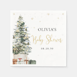 Kerstboom Baby Shower Papieren Servetten