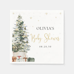 Kerstboom Baby Shower Papieren Servetten