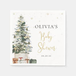 Kerstboom Baby Shower Papieren Servetten