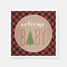 Kerstboom Baby shower - Plaid