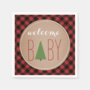 Kerstboom Baby shower - Plaid Servet