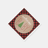 Kerstboom Baby shower - Plaid Servet (Hoek)